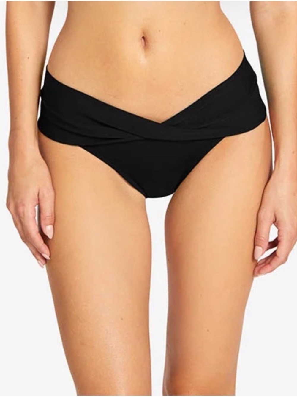 Robin Piccone Ava Twist Bikini Bottom Black Large NWT 221766